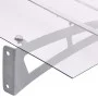Marquesina puerta policarbonato plata y transparente 120x90 cm de vidaXL, Toldos - Ref: Foro24-144828, Precio: 94,02 €, Descu...