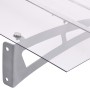 Türvordach aus silbernem und transparentem Polycarbonat, 120 x 90 cm von vidaXL, Markisen - Ref: Foro24-144828, Preis: 90,83 ...