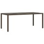 Set comedor jardín 9 pzas cojines ratán sintético vidrio marrón