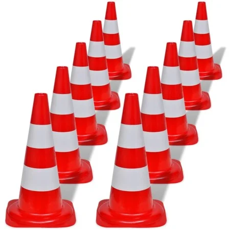 Reflektierende Leitkegel 10 Stück rot und weiß 50 cm von vidaXL, Straßen- und Verkehrszeichen - Ref: Foro24-141818, Preis: 99...