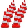 Reflektierende Leitkegel 10 Stück rot und weiß 50 cm von vidaXL, Straßen- und Verkehrszeichen - Ref: Foro24-141818, Preis: 99...