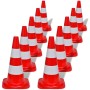 Reflektierende Leitkegel 10 Stück rot und weiß 50 cm von vidaXL, Straßen- und Verkehrszeichen - Ref: Foro24-141818, Preis: 10...