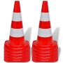 Reflective traffic cones 10 units red and white 50 cm by vidaXL, Road and traffic signs - Ref: Foro24-141818, Price: 106,89 €...