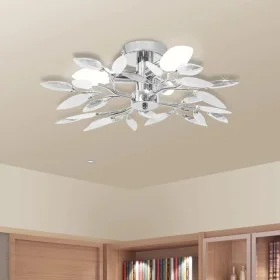 Ceiling lamp with crystal arms leaves white purple E14 by vidaXL, ceiling lights - Ref: Foro24-240980, Price: 33,41 €, Discou...