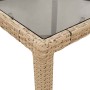 Set comedor jardín 9 pzas cojines ratán sintético vidrio beige