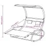 Tumbona mecedora doble con toldo negro y crema de vidaXL, Tumbonas - Ref: Foro24-317587, Precio: 214,34 €, Descuento: %