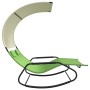 Double rocking lounger with green and cream canopy by vidaXL, Loungers - Ref: Foro24-317590, Price: 216,48 €, Discount: %