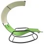 Tumbona mecedora doble con toldo verde y crema de vidaXL, Tumbonas - Ref: Foro24-317590, Precio: 213,71 €, Descuento: %