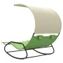 Tumbona mecedora doble con toldo verde y crema de vidaXL, Tumbonas - Ref: Foro24-317590, Precio: 213,71 €, Descuento: %