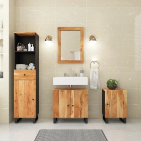Conjunto de muebles de baño 4 piezas madera maciza de acacia