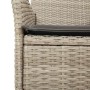 Set comedor jardín 5 pzas y cojines ratán PE vidrio gris claro
