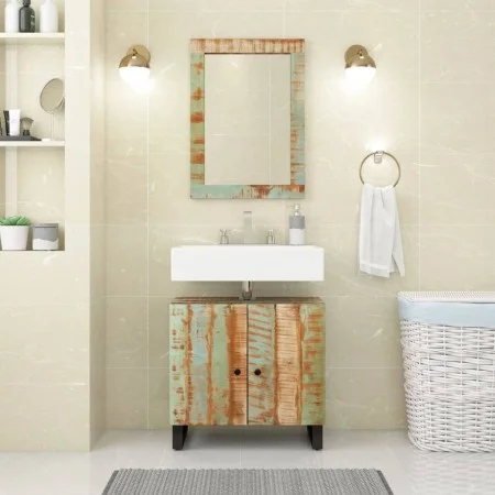 Badezimmermöbel-Set 2-teilig aus massivem Recyclingholz von vidaXL, Badezimmermöbel - Ref: Foro24-3200635, Preis: 152,06 €, R...
