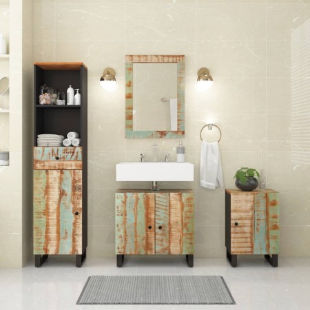 Badezimmermöbelset 4-teilig aus massivem Recyclingholz von vidaXL, Badezimmermöbel - Ref: Foro24-3200643, Preis: 355,40 €, Ra...