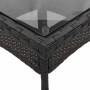 Set comedor jardín 5 pzas cojines ratán sintético vidrio negro