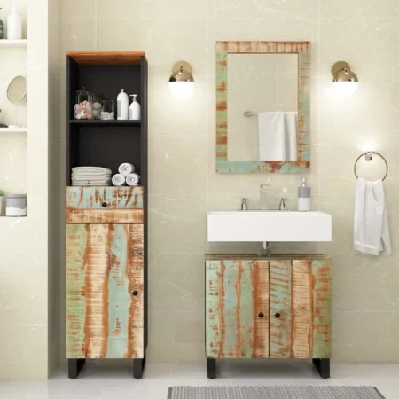 Conjunto de muebles de baño 3 piezas madera maciza reciclada von vidaXL, Badezimmermöbel - Ref: Foro24-3200639, Preis: 286,39...