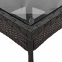 Set comedor jardín 5 pzas cojines ratán sintético vidrio negro