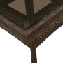 Set comedor jardín 3 pzas cojines ratán sintético vidrio marrón
