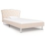 Estructura de cama de tela beige  90x200 cm