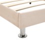 Estructura de cama de tela beige  90x200 cm