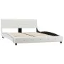 Estructura de cama de cuero sintético blanco 140x200 cm de vidaXL, Camas y somieres - Ref: Foro24-280314, Precio: 216,76 €, D...
