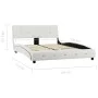 Estructura de cama de cuero sintético blanco 140x200 cm de vidaXL, Camas y somieres - Ref: Foro24-280314, Precio: 216,76 €, D...