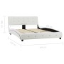 White 140x200 cm synthetic leather bed frame by vidaXL, Beds and slatted bases - Ref: Foro24-280314, Price: 220,35 €, Discoun...
