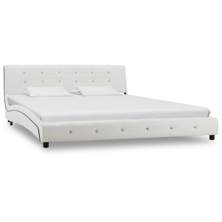 White synthetic leather bed frame 160x200 cm by vidaXL, Beds and slatted bases - Ref: Foro24-280315, Price: 246,57 €, Discoun...