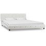 White synthetic leather bed frame 160x200 cm by vidaXL, Beds and slatted bases - Ref: Foro24-280315, Price: 246,57 €, Discoun...