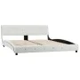 Estructura de cama de cuero sintético blanco 160x200 cm de vidaXL, Camas y somieres - Ref: Foro24-280315, Precio: 242,73 €, D...