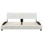 Estructura de cama de cuero sintético blanco 160x200 cm de vidaXL, Camas y somieres - Ref: Foro24-280315, Precio: 242,73 €, D...