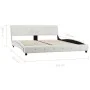 Estructura de cama de cuero sintético blanco 160x200 cm de vidaXL, Camas y somieres - Ref: Foro24-280315, Precio: 242,73 €, D...