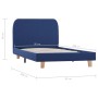 Estructura de cama de tela azul 90x200 cm de vidaXL, Camas y somieres - Ref: Foro24-280876, Precio: 151,86 €, Descuento: %