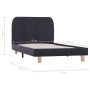 Dark gray fabric bed frame 90x200 cm by vidaXL, Beds and slatted bases - Ref: Foro24-280866, Price: 130,14 €, Discount: %