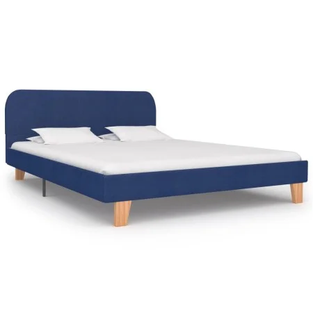 Blue fabric bed frame 140x200 cm by vidaXL, Beds and slatted bases - Ref: Foro24-280878, Price: 145,99 €, Discount: %