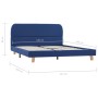 Blue fabric bed frame 140x200 cm by vidaXL, Beds and slatted bases - Ref: Foro24-280878, Price: 147,14 €, Discount: %