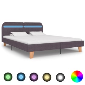 Estructura de cama con LED tela gris topo 180x200 cm de vidaXL, Camas y somieres - Ref: Foro24-280915, Precio: 147,46 €, Desc...