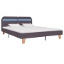 Bed frame with LED taupe fabric 180x200 cm by vidaXL, Beds and slatted bases - Ref: Foro24-280915, Price: 147,46 €, Discount: %
