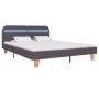 Bed frame with LED taupe fabric 180x200 cm by vidaXL, Beds and slatted bases - Ref: Foro24-280915, Price: 146,19 €, Discount: %