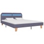 Bed frame with LED light gray fabric 160x200 cm by vidaXL, Beds and slatted bases - Ref: Foro24-280899, Price: 171,74 €, Disc...
