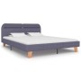 Bed frame with LED light gray fabric 160x200 cm by vidaXL, Beds and slatted bases - Ref: Foro24-280899, Price: 171,74 €, Disc...