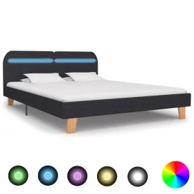 Bed frame with LED dark gray fabric 180x200 cm by vidaXL, Beds and slatted bases - Ref: Foro24-280895, Price: 177,37 €, Disco...