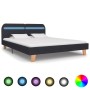 Bed frame with LED dark gray fabric 180x200 cm by vidaXL, Beds and slatted bases - Ref: Foro24-280895, Price: 179,91 €, Disco...