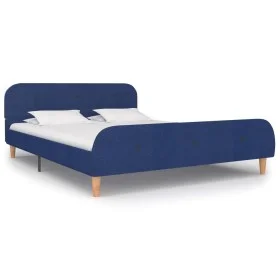 Blue fabric bed frame 140x200 cm by vidaXL, Beds and slatted bases - Ref: Foro24-280928, Price: 184,53 €, Discount: %