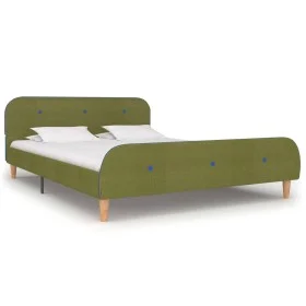 Green fabric bed frame 140x200 cm by vidaXL, Beds and slatted bases - Ref: Foro24-280933, Price: 181,84 €, Discount: %