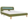 Estructura de cama con LED tela verde 140x200 cm de vidaXL, Camas y somieres - Ref: Foro24-280908, Precio: 164,28 €, Descuent...