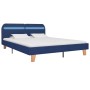 Bed frame with LED blue fabric 160x200 cm by vidaXL, Beds and slatted bases - Ref: Foro24-280904, Price: 149,98 €, Discount: %