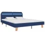Bed frame with LED blue fabric 160x200 cm by vidaXL, Beds and slatted bases - Ref: Foro24-280904, Price: 147,11 €, Discount: %