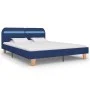Bed frame with LED blue fabric 160x200 cm by vidaXL, Beds and slatted bases - Ref: Foro24-280904, Price: 147,11 €, Discount: %