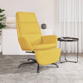 Sillón de relax con reposapiés terciopelo amarillo