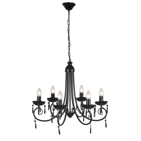 Black ceiling chandelier with crystals and six elegant spotlights by vidaXL, chandeliers - Ref: Foro24-240689, Price: 71,87 €...